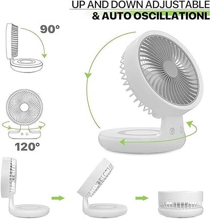 VENTILADOR RECARGABLE INALAMBRICO CON 4 VELOCIDADES LED