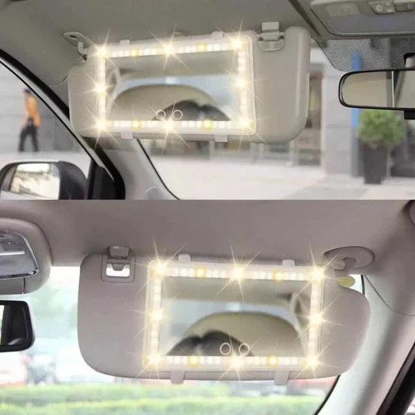 Espejo de maquillaje para carro (Táctil con Luz LED y USB)